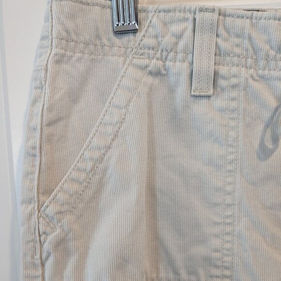 Hydraulic Skirt 9/10 Cream Waist Tie Drawstring Cotton Side-Vents Pockets Y2K - Picture 13 of 16